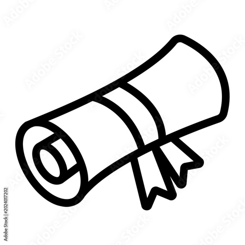 Rolled diploma Line Icon