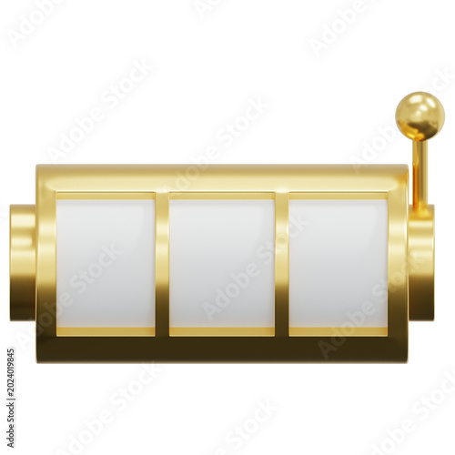 Blank Gold Slot Machine Casino Game Element Front View