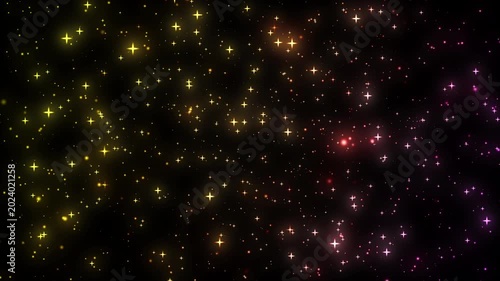 Dark blue cosmos galaxy nebula with many stars in night sky space, winter Christmas astronomy animation, glowing particle motion 4K gradient special effects fantasy background video material
