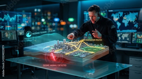 The Oracle of Earth: Crisis Director Using AI Holographic Digital Twin to Predict Tsunami and Illuminate Evacuation Routes