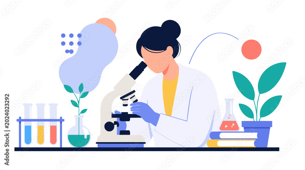 Fototapeta premium Research Scientist Using Microscope In Laboratory.
