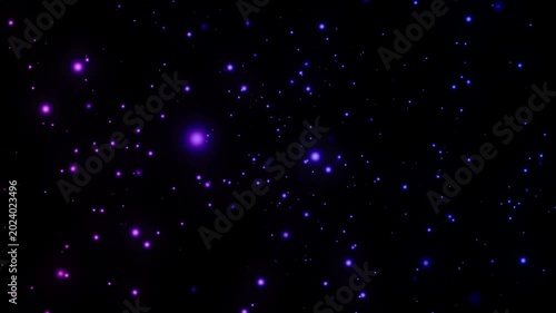 Dark blue galaxy nebula with many stars in night sky space, winter Christmas snow loop animation, glowing particle motion 4K gradient special effects fantasy background video material

