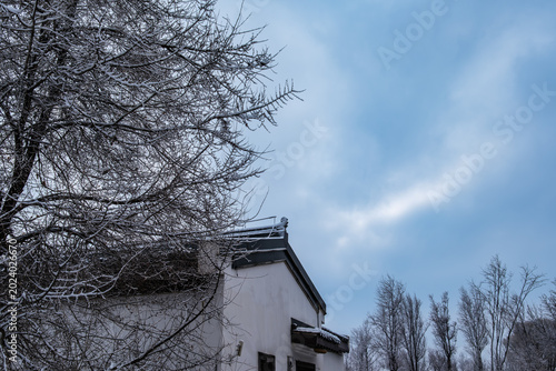 Snow Scenery of Hailong Lake Scenic Area in Meihekou, Jilin Province, China – Urban Ecological Park and Lakeside Landscape Covered in Late Spring Snow – April 4, 2026