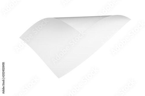 Flying paper sheet on white...