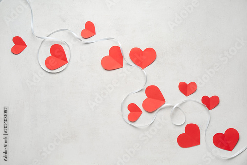 Ribbon with red paper heart...