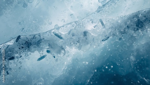 Microplastic pollution trapped inside transparent Arctic glacier ice