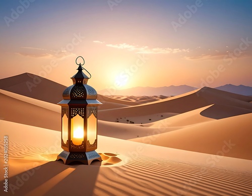 Desert lantern at sunrise