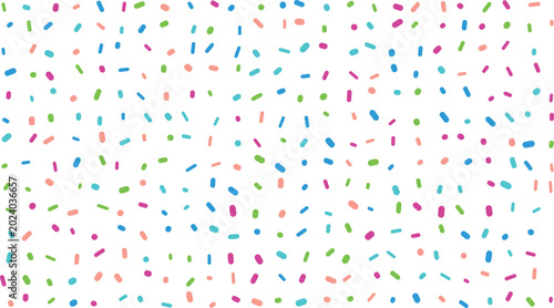 Bild auf Leinwand Vibrant blue, pink, green, orange, and light blue sprinkles are playfully scatte