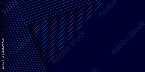 Dark blue background. Digital image of light rays, stripes lines with blue light over dark blue