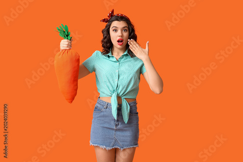Emotional pin-up woman with...