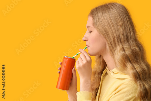 Beautiful young woman with ...