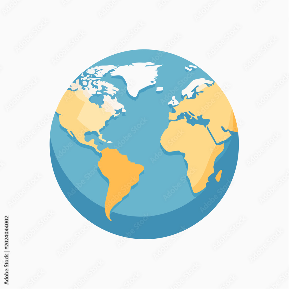 Obraz premium Stylized Earth Globe Illustration