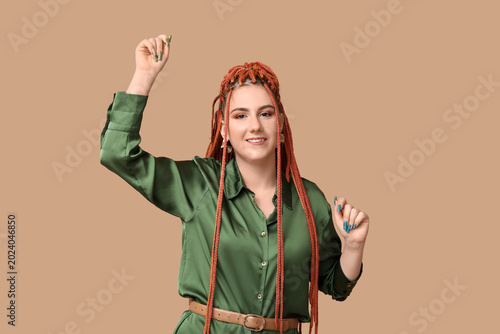 Portrait of cheerful young ...