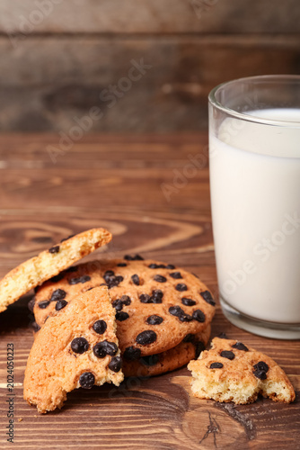 Tasty cookies with chocolat...