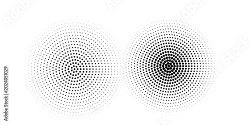 Halftone dot background. Dots textured round patterns. Circle dynamic shape monochrome gradient dotted texture. Design for poster, cover, banner, mock-up, sticker, layout.