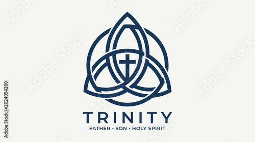 Trinity symbol on Sunday represents holy spirituality and faith icons