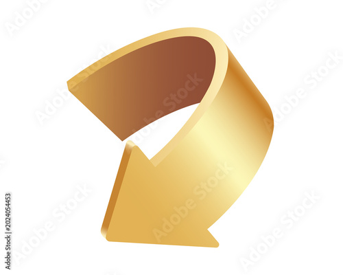 Fotografie gold arrow on transparent background for advertising design