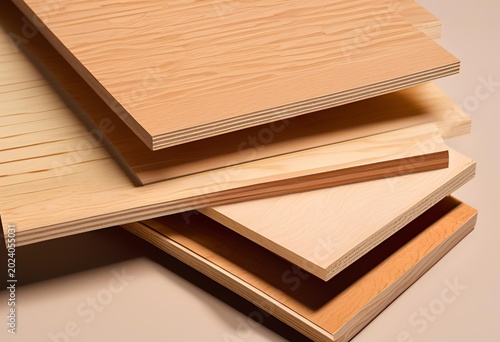 Layered plywood material bonded from thin wood veneers, widely used in furniture making and versatile interior applications.