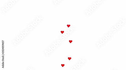 Social media Live style animated heart on white screen alpha channel included. 