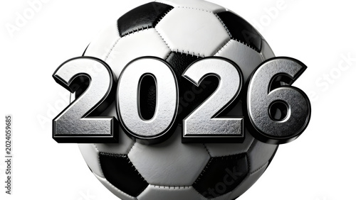 Luxury Black and White 2026 Football Sports Typography PNG