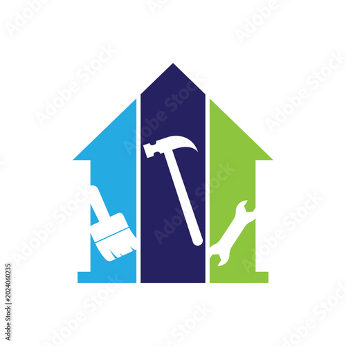 Home repairing and maintenance logo design.