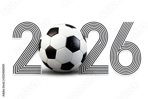 Geometric 2026 Soccer Branding Design with Football PNG