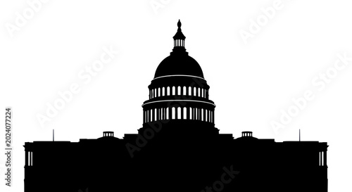 Tableau sur toile Silhouette of United States Capitol Building, Washington D