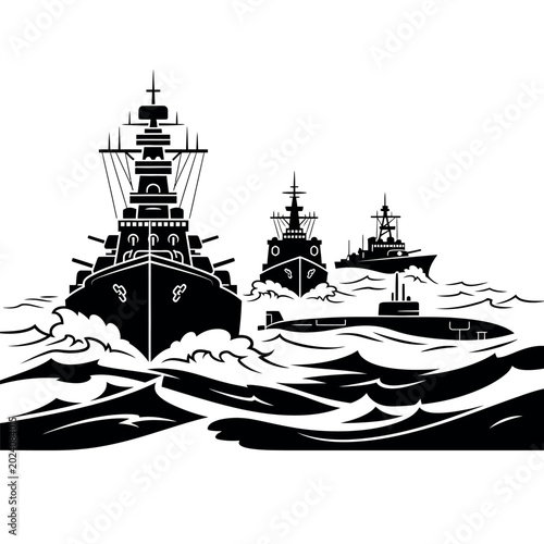 Картината върху платно Battleship Naval Warship Ocean Vessel.