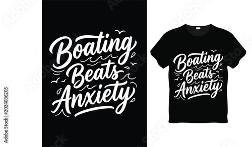 Cuadro en lienzo Nature Feels Better Sailing Boating Typography T-Shirt Design