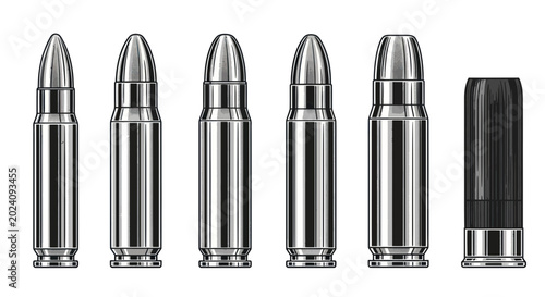Foto Assortment of Ammunition Cartridges and Shotgun Shell