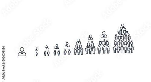 Bild auf Leinwand People growth diagram on white background