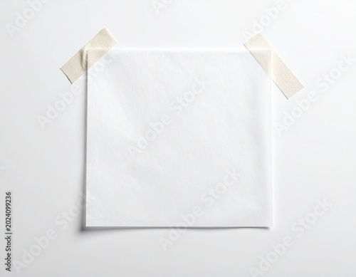 Blank semi-transparent tracing paper attached with masking tape architectural sketch concept