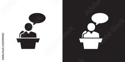 Bild auf Leinwand Public Speaking Podium Icon Silhouette