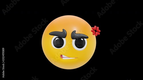 3D Annoyed Face Animation with Anger Symbol