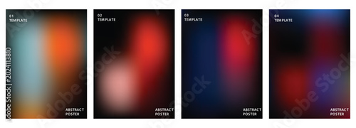 Dark Abstract Gradient Background Collection with Blurred Neon Light Effects