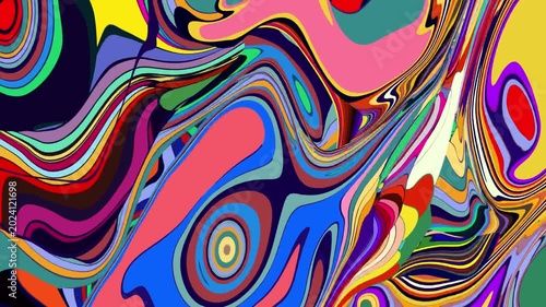 Vibrant abstract psychedelic swirl pattern in colorful modern design