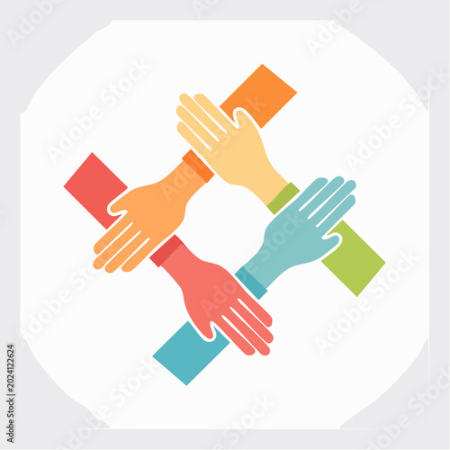 Teamwork and Unity Concept: Hands Holding Together