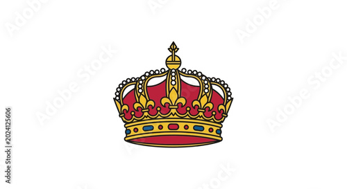 Photos A gold and red royal crown.