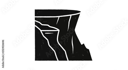Obraz na płótnie Cliff Face Silhouette Icon Vector Graphic