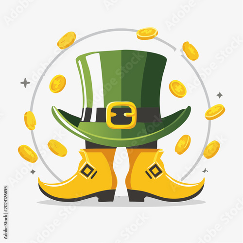 Leprechaun Hat, Boots, and Gold Coins