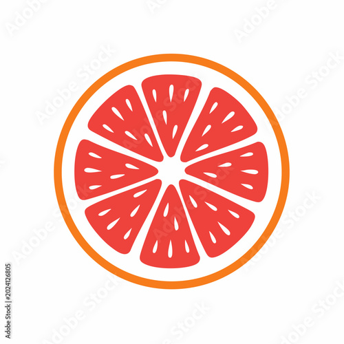 Stylized Grapefruit Slice Icon