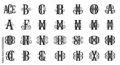 Photos Ornate Monogram Letters Collection - Decorative Alphabet Symbols