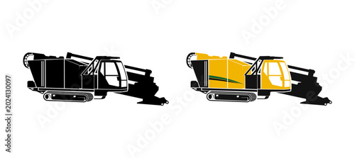 Fiber Optic underground horizontal drilling laying machine logo vector Set Multiple Style Collection.