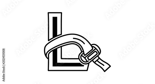 Photos Letter L Secured by Strap and Buckle