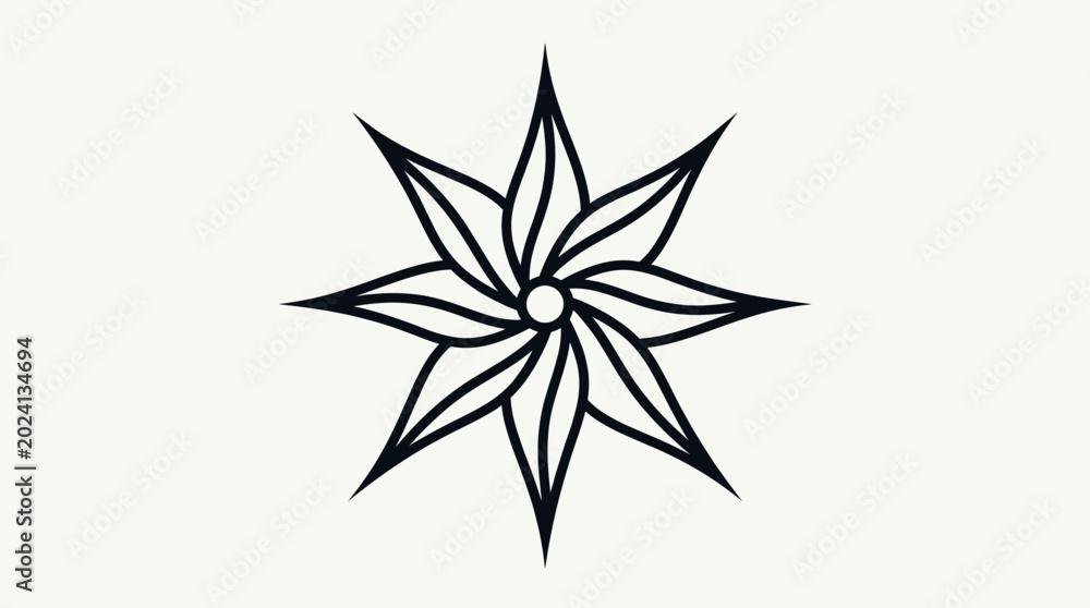 Obraz premium Abstract Eight-Pointed Star Geometric Design Vector on Light Background