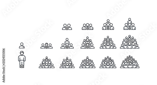 Canvas Print People icons group size progression