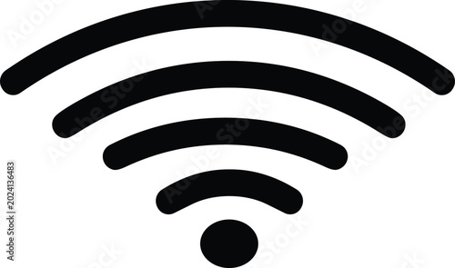 Tableau sur toile WiFi Signal Icon Vector Illustration with Minimal Wireless Internet Connection S