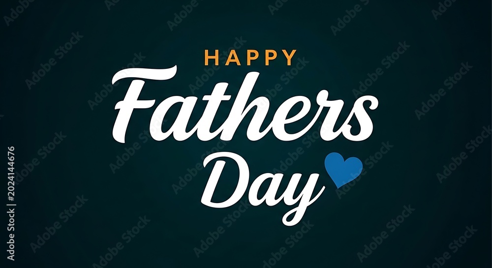 Obraz premium Happy Fathers Day celebration with heart and text on dark background