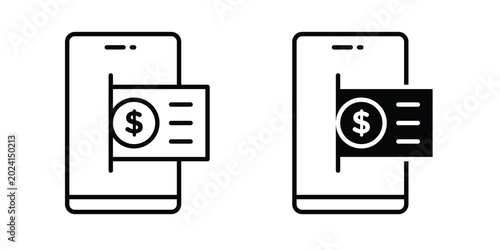 Tableau sur toile Send money smartphone icon symbol design vector illustration.