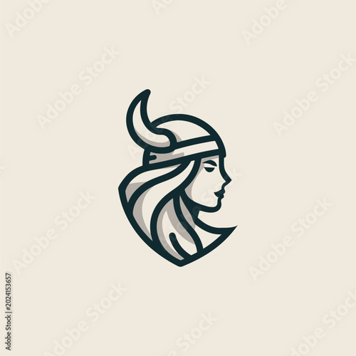 Quadro su tela Viking Girl Logo